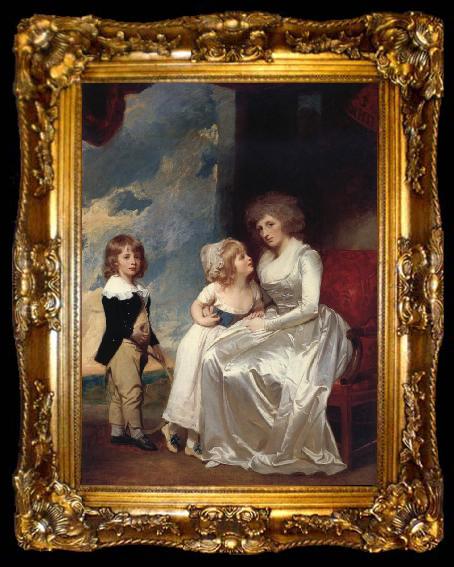 framed  George Romney The Countess of warwick and her children, ta009-2